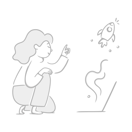 Laptop launching a rocket